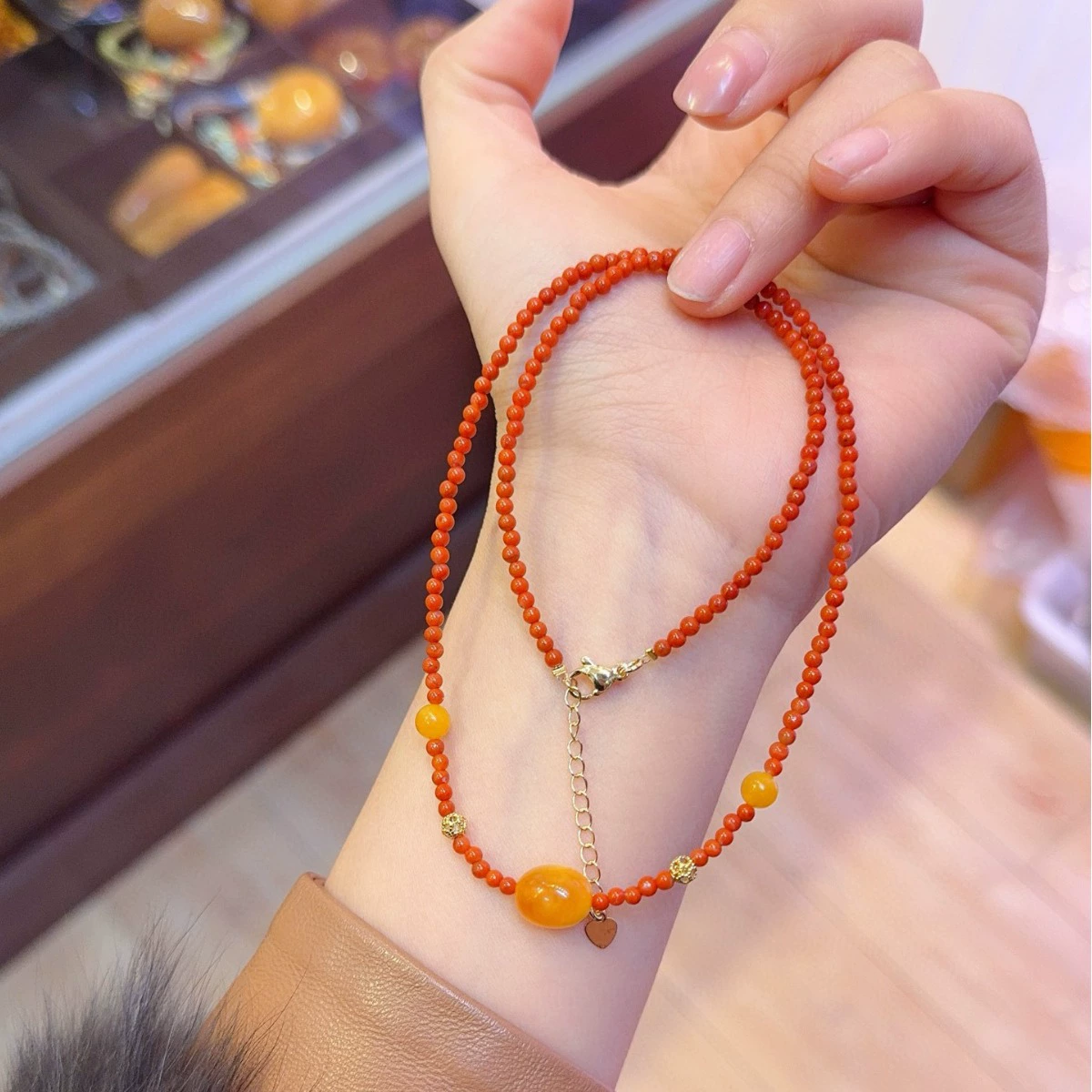 Натуральный красный агат воск мармелад бусы ключицы ожерелье с натуральным медовым воском мармелад бусы размер 9 мм пчелиный воск оптом