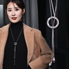 Long universal sweater with tassels, demi-season fashionable clothing, necklace from pearl, pendant, decorations, South Korea