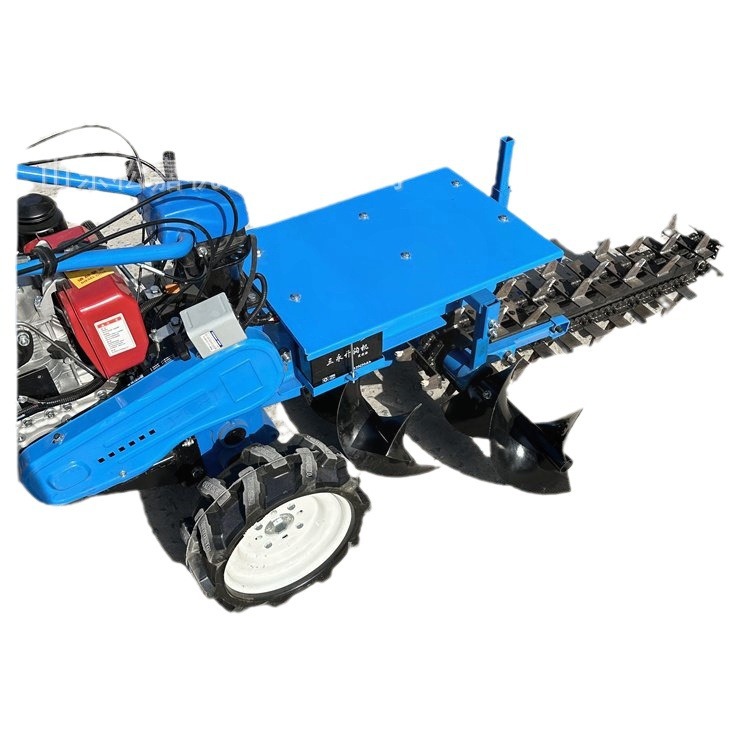 granja huerto pequeño canal de tubería diesel autopropulsado canal de cadena mano excavadora de zanja