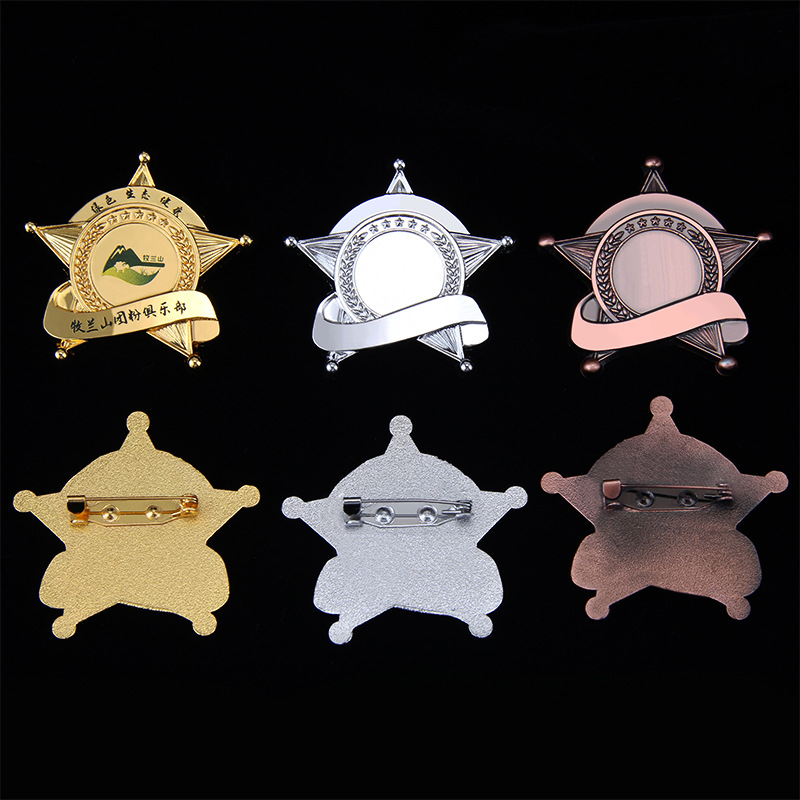 Fábrica modelo alemán medalla conmemorativa personalizada insignia de metal medalla de propósito general Medalla de Estrella de cinco puntas en stock al por mayor