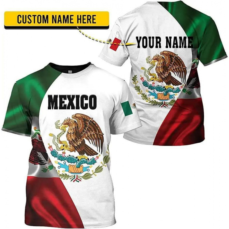 Comercio exterior transfronterizo AliExpress TK venta caliente impresión digital 3D camiseta de hombre manga corta casual serie mexicana blusa