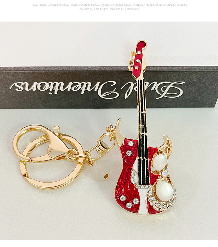 Modern Art Alloy Guitar Unisex Bag Pendant Keychain display picture 5