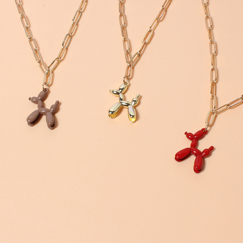 simple style necklace retro personality trend dog pendant hip hop necklace