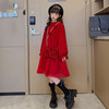 Winter dress, skirt, warm demi-season small princess costume, 2023 collection, suitable for teen, increased thickness