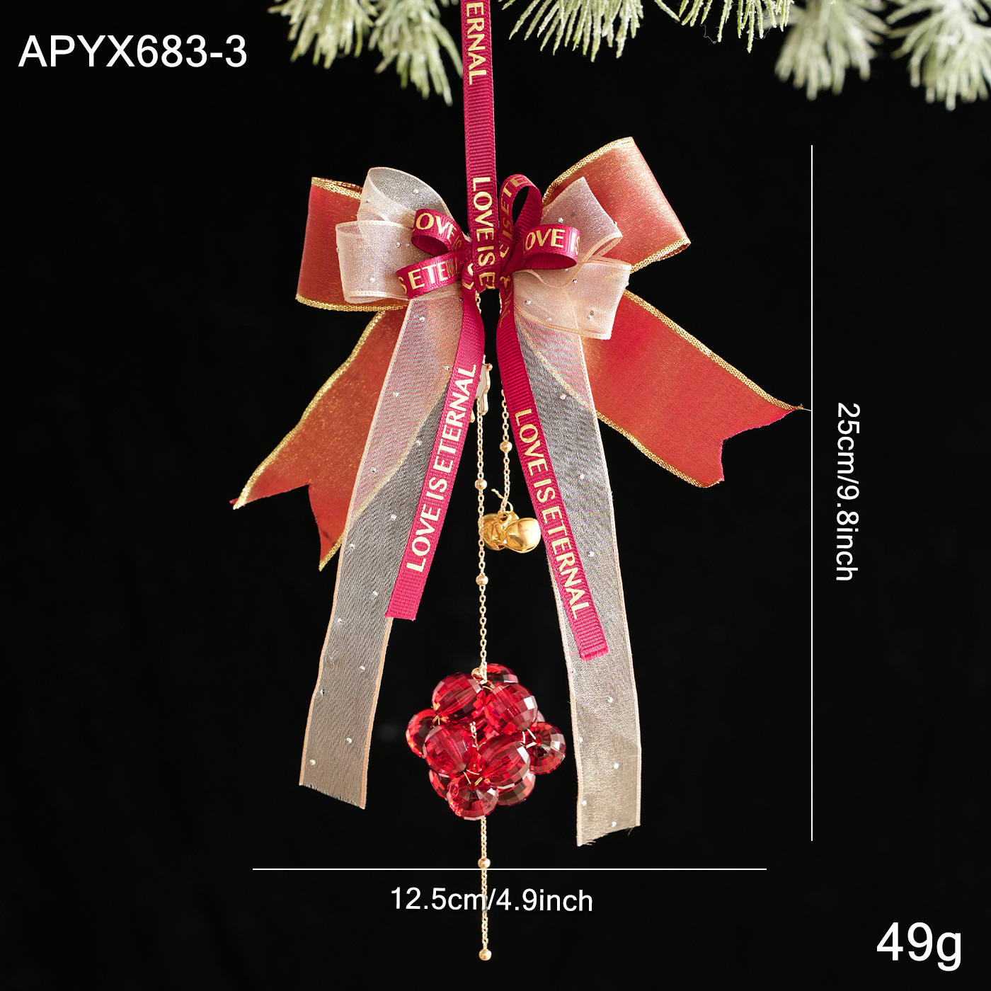 Nuevos colgantes de campana acrílica transparente colgantes colgantes de arco de alta calidad decoraciones de árbol de Navidad vestidos colgantes