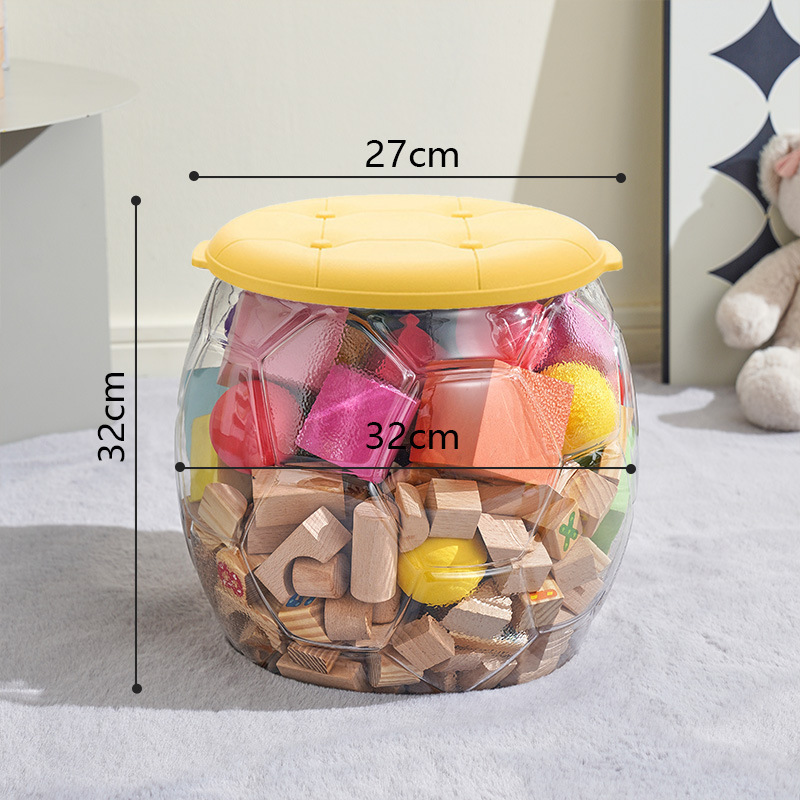 人形創意サッカー透明収納腰掛けぬいぐるみぬいぐるみ収納収納ボックス子供玩具収納神器|undefined