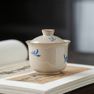 Grass ash Ceramic Second Cai Bowl Office Home Company Annual Meeting Group Building Activities Gifts Can Print logo in Batch
