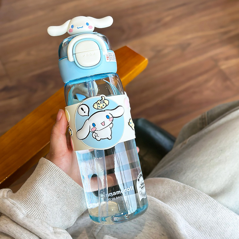 Sanliogou tazas de agua para niños resistentes a altas temperaturas, tazas de paja anticaídas, tazas de plástico lindas de gran capacidad, especialmente para estudiantes en la escuela