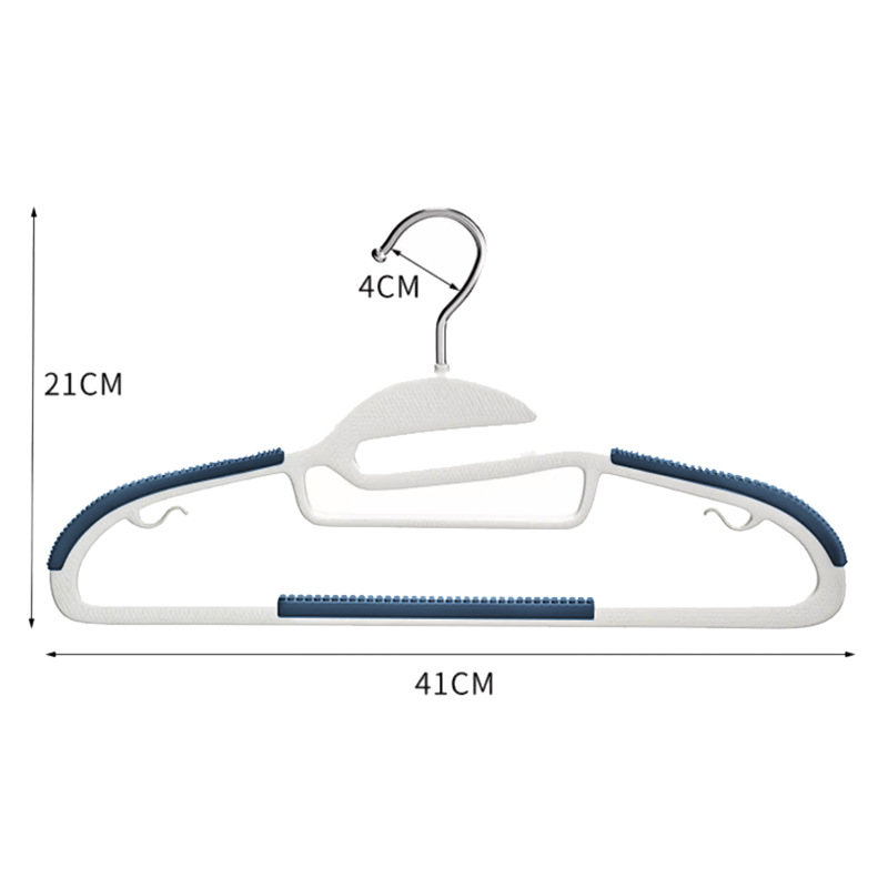 家庭用衣類ハンガー、跡が残らない滑り止め付きプラスチック製二段式乾湿両用衣類ハンガー、物干しハンガー、ダブルハンガー