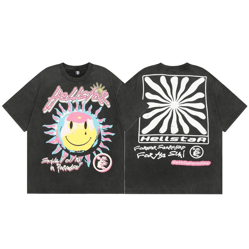クロスボーダー新しい夏アメリカンレトロ半袖クリエイティブレタープリントルーズトレンディブランド半袖Tシャツトップス男性と女性用|undefined