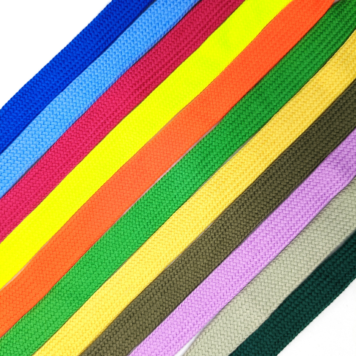 120 colores de poliéster de 20mm color super engrosado doble cordón plano para zapatos de lona de altura baja zapatos de los años 1970