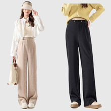 孕妇裤子阔腿2024秋冬款外穿直筒运动裤宽松大码无托腹长裤