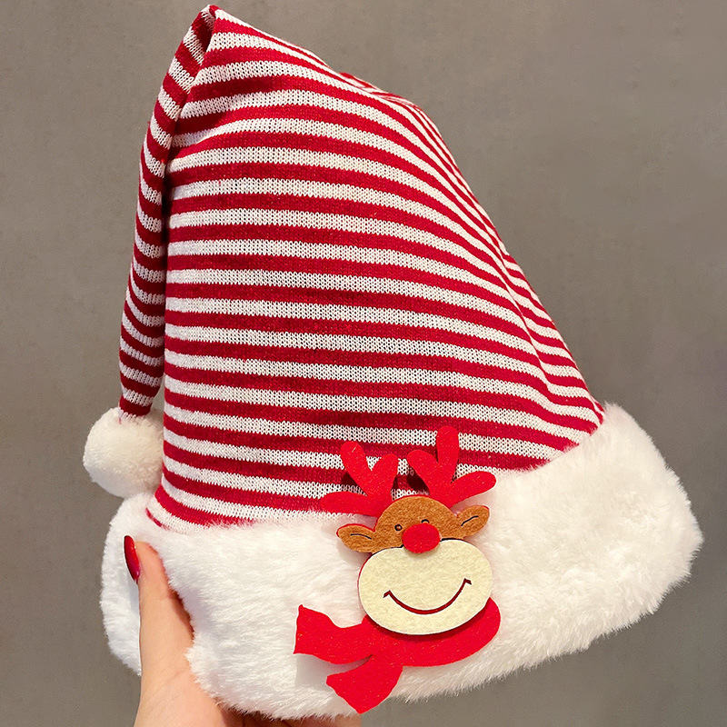 Cappello di Natale Cappello di Babbo Natale carino Bambini Cappello di Babbo Natale adulto Vestito per le feste Regalo per le feste Cappello di pupazzo di neve di peluche_voghion.com
