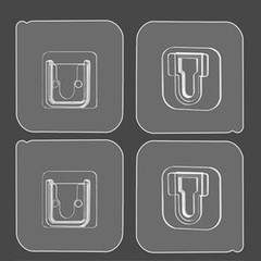 Stronger Mother and Son Buckle Clips, No-Hole Letter Clips, Invisible Adhesive Hooks, Transparent Plastic Fasteners, Hook and Loop Straps