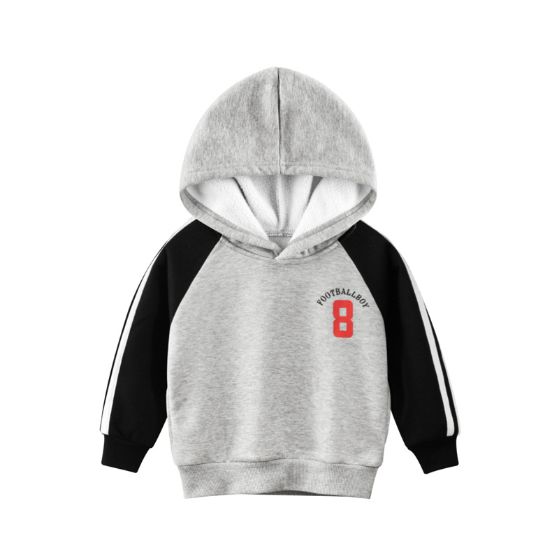 27 niños ropa infantil de estilo coreano otoño nuevo suéter de los niños al por mayor bebé Sudadera con capucha forrada de lana un envío