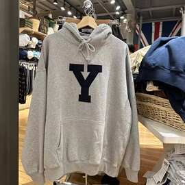 BM风美式浅灰色Christy Y Hoodie字母连帽卫衣bm宽松外套上衣女潮