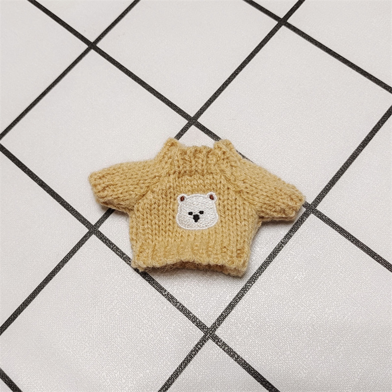 Venta caliente perro cabeza 14cm muñeco de peluche suéter colección de accesorios de ropa rabu ropa spot al por mayor