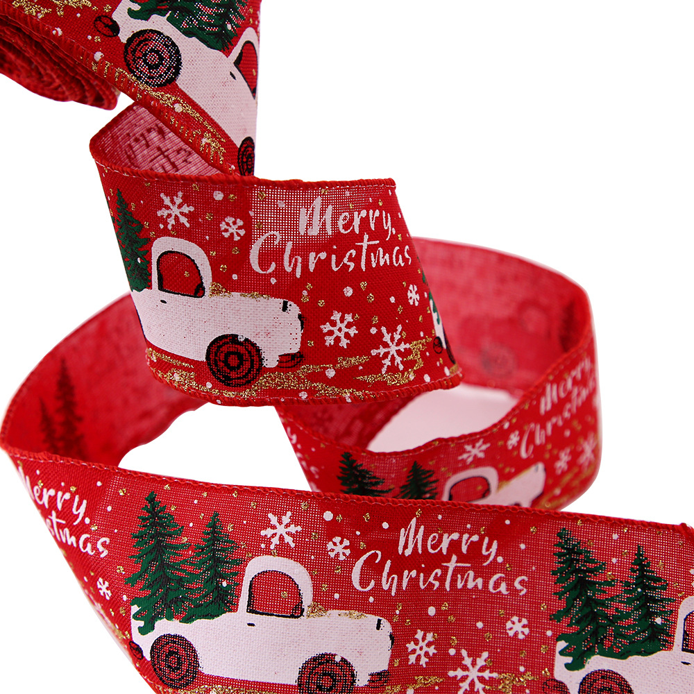Božični okraski Božični pentlja Trak DIY Darilna škatla Embalaža Trak Avto Božični trak_voghion.com