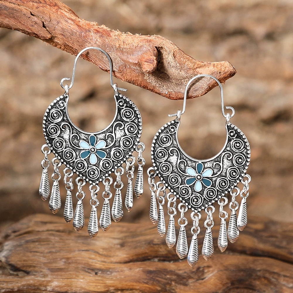 Серьги ретро этно Handmade, кисточка-талисман бохо низкопроходимые клипсы, лёгкий