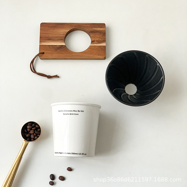 coffee ceramic retro handheld funnel for home use