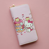 Fashionable cartoon long capacious wallet with zipper, city style