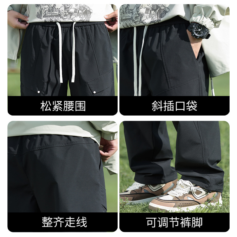 2026 nuevo hombre estilo americano marca de moda pantalones paracaidistas primavera y otoño al aire libre sueltos pantalones casuales deportivos multifuncionales para hombres image 5