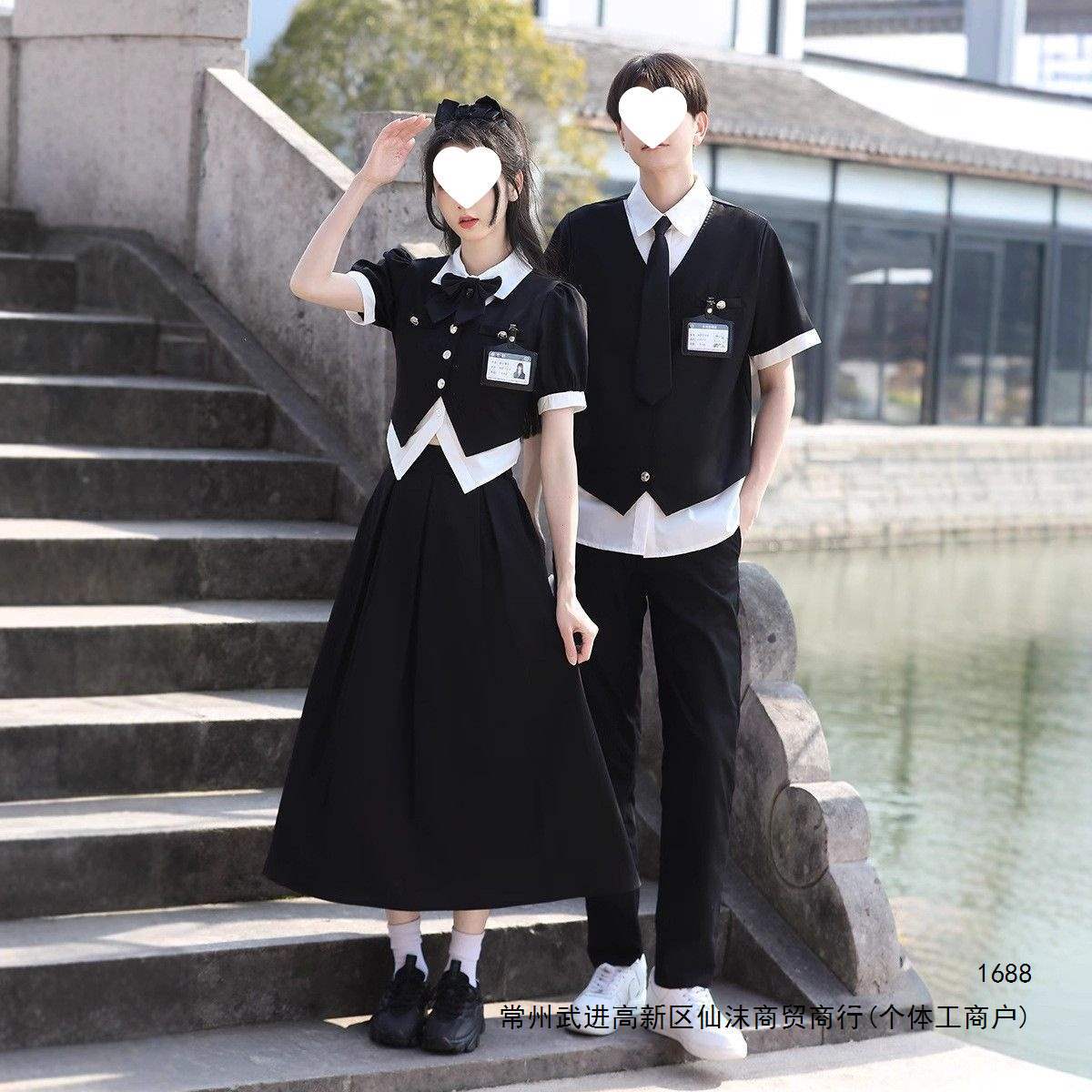 Summer school uniforms for junior and senior high school students, featuring a British school style, JK uniform long skirt set, and graduation attire for senior high school students.