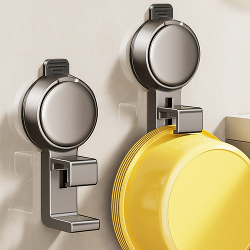 Suction Cup Hook for Washbasin Storage Rack – Multi-Functional Bathroom & Toilet Shelf for Holding Basins