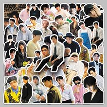 50张车银优贴纸韩国热门明星应援周边境防水装饰咕卡手机头盔贴纸