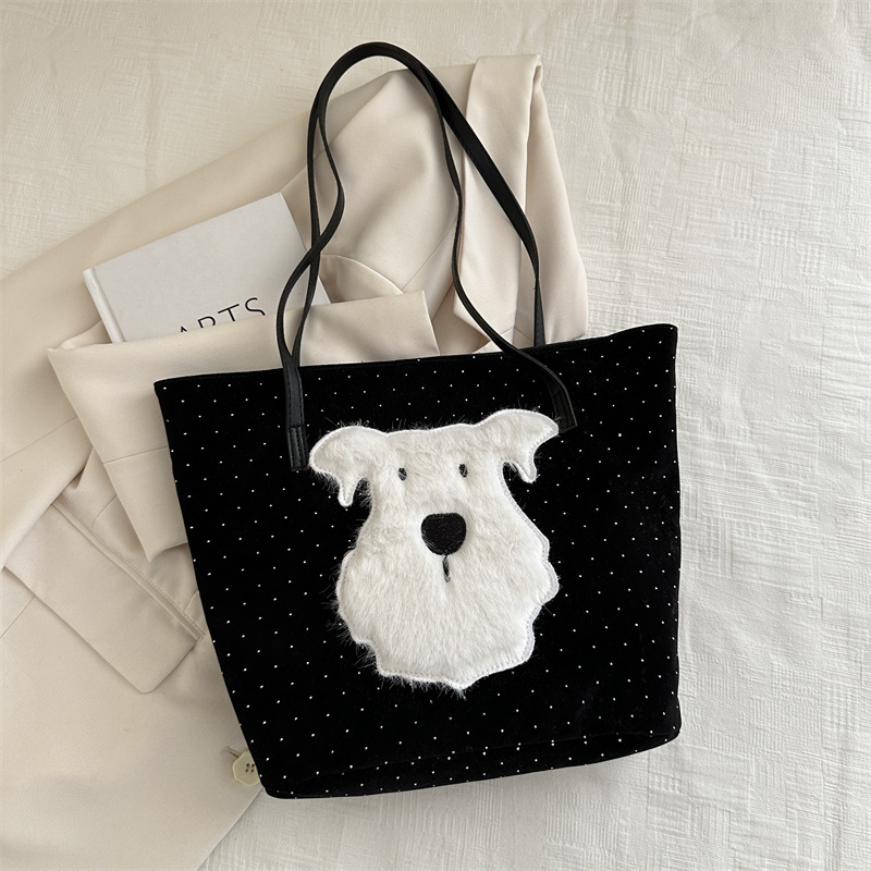 Bolso bandolera a cuadros de lana retro para mujer 2024 nuevo estilo bolso de otoño e invierno bolso de ocio de gran capacidad