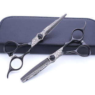 Factory Direct supply stainless steel Professional Hair scissors hairdressing suit tools flat tooth scissors thin hair scissors wholesale