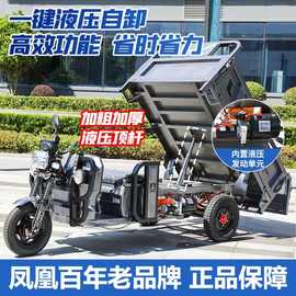 新款电动自卸三轮车拉货载重液压爬坡农用家用山区翻斗拉货电三轮