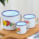 Enamel Flower Cover Cup Enamel Cup Happy Character Retro Flower Cover Cup Old-fashioned Enamel Tea Tank Cup Enamel Cup Double Happiness Flower Cup