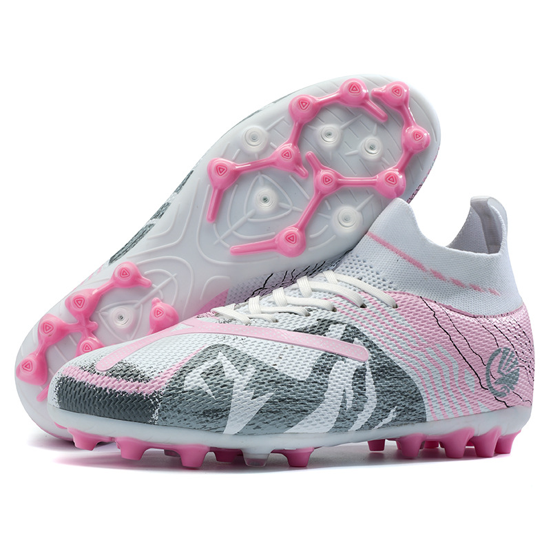 ShoeGlobe Cross-Border New Men And Women Students Long High-Top Broken Spikes Grass Training Football Shoes For Teenagers In Stock_voghion.com
