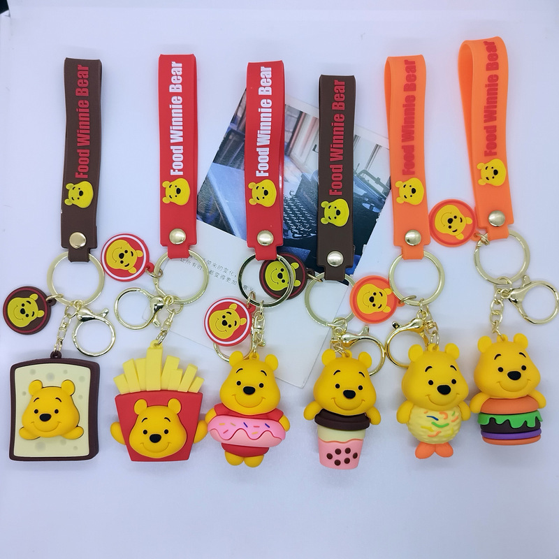 New cross-border creative cartoon food Winnie the Poole key chain pendant bag car key chain accessories wholesale New cross-border creative cartoon food Winnie the Poole key chain pendant bag car key chain accessories wholesale
