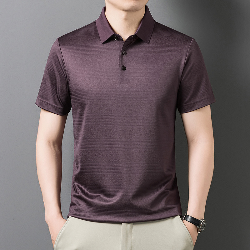 Áo thun nam tay ngắn lụa Mulberry cao cấp cổ tròn — Tây Ban Nha 9623
