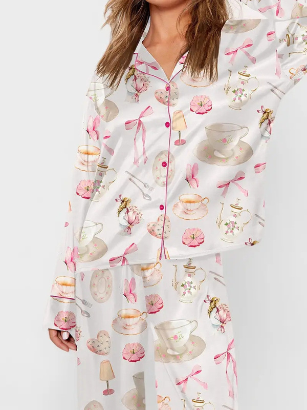 2025跨境新款长袖家居服3D数码印花睡衣情侣亲子服家居服POD定 制|undefined
