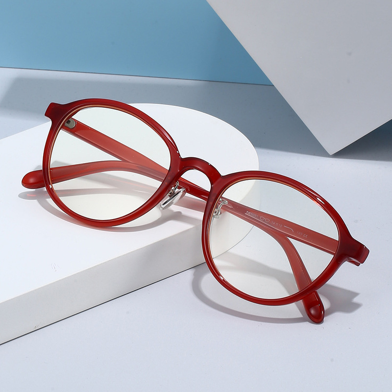 New TR90 Ultra Light Small Frame Myopia Glasses Frame Women's Retro Artistic Anti-Blue Light Ins Cyber Celebrity Glasses Frame 9091