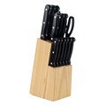 Yangjiang cuchillo de cocina cuchillo de madera sólida 15 piezas conjunto de cuchillos de cocina doméstica conjunto completo de cuchillos multifuncional mango negro paquete de regalo image 5