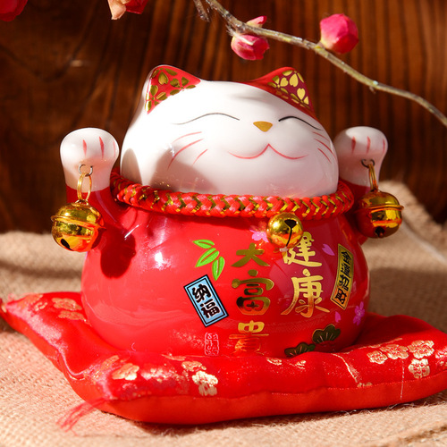 Lucky Cat Ceramic Piggy Bank Ornaments Creative Ornaments Lucky Cat Ceramic Piggy Bank Store Opening Gifts