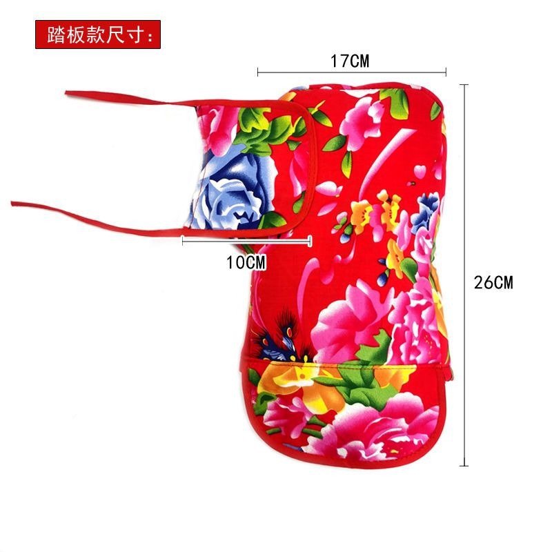 Winter Northeast Large Floral Motorcycle Gloves, Anti-Slip, Cold-Proof, Fleece-Lined, Thickened for Motorbikes and Tricycles
