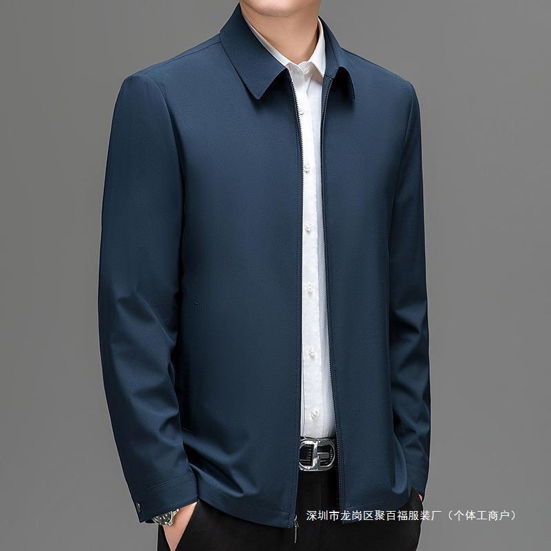 Light Luxury Brand Middle-Aged Jacket Spring New High-End Thin Casual Short Coat Business Drape Men's Jacket