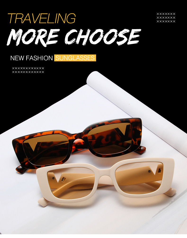 Nouvelles lunettes de soleil, lunettes de soleil hip-hop et rebondissantes, lunettes de soleil à petite monture carrée rétro à la mode pour femmes, lunettes à la mode européennes et américaines_voghion.com