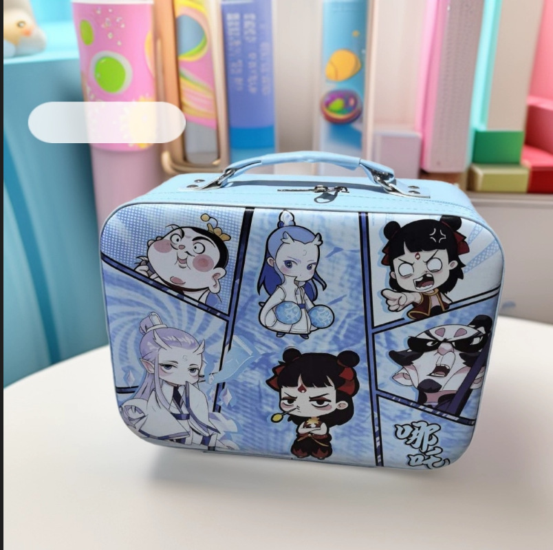 Caja de maquillaje de gran capacidad, bolsa de maquillaje portátil, caja de almacenamiento portátil, diseño de nicho de cosméticos multifuncional