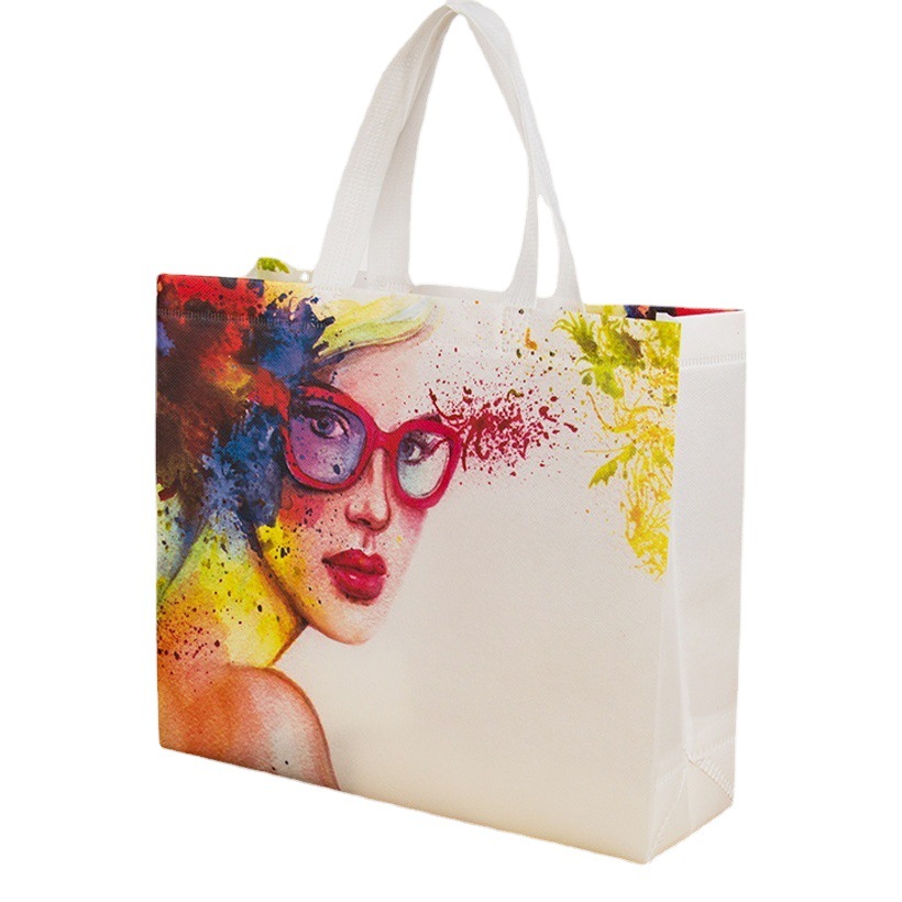 Bolso no tejido de la fábrica Película portátil Bolsa de regalo de publicidad de prensado en caliente Bolsa de compras portátil Logotipo impreso promocional