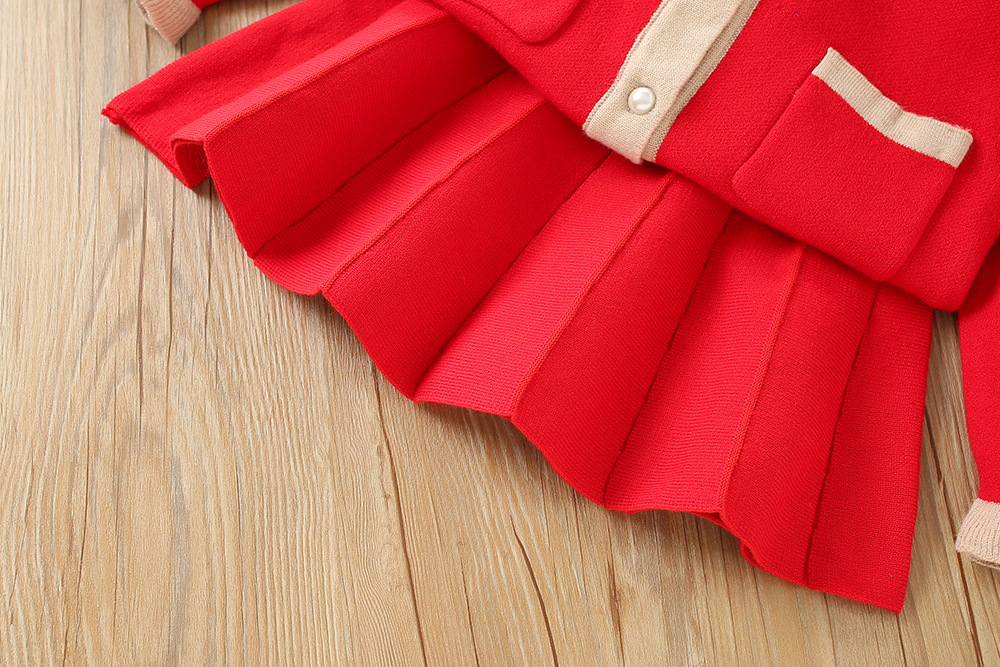 Children's Sweater 2022 Autumn/Winter New Korean Small Fragrance and Western Style Knitted Two Piece Set for_voghion.com