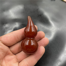 老玉匠 红玛瑙立体大葫芦吊坠 摆饰 6公分红色玉葫芦