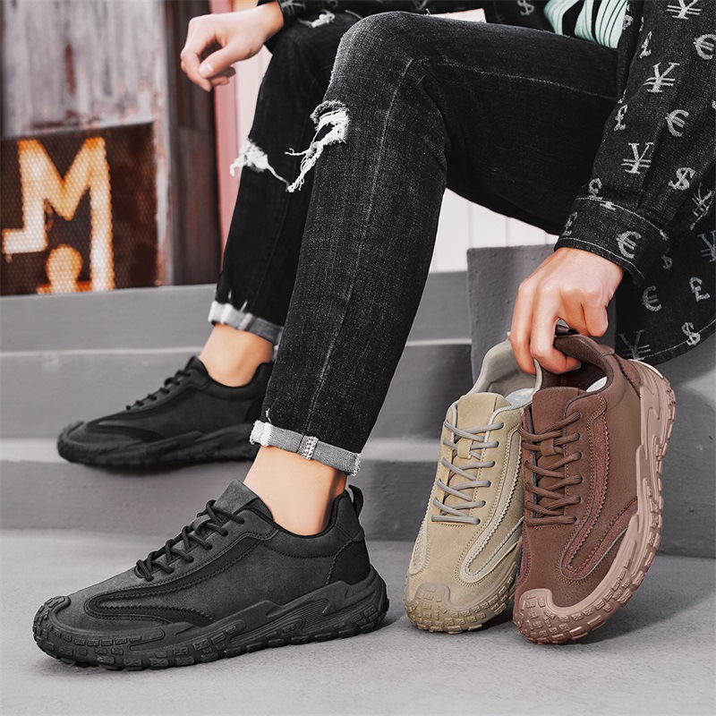 Zapatos de hombre zapatos de primavera 2025 nuevos zapatos de moda zapatos explosivos zapatos de cuero zapatos deportivos retro zapatos casuales para correr