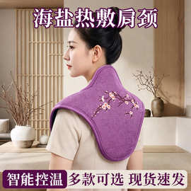 电加热海盐热敷包护肩艾草艾灸热敷袋批发代发颈椎肩颈热敷袋厂家
