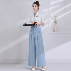 2022新款夏季美容師養生足療足浴技師服套裝JY-2073短袖
